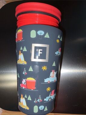 Iron Flask Insulated Tumnler Holiday Vehicles Theme Black Red No Straw